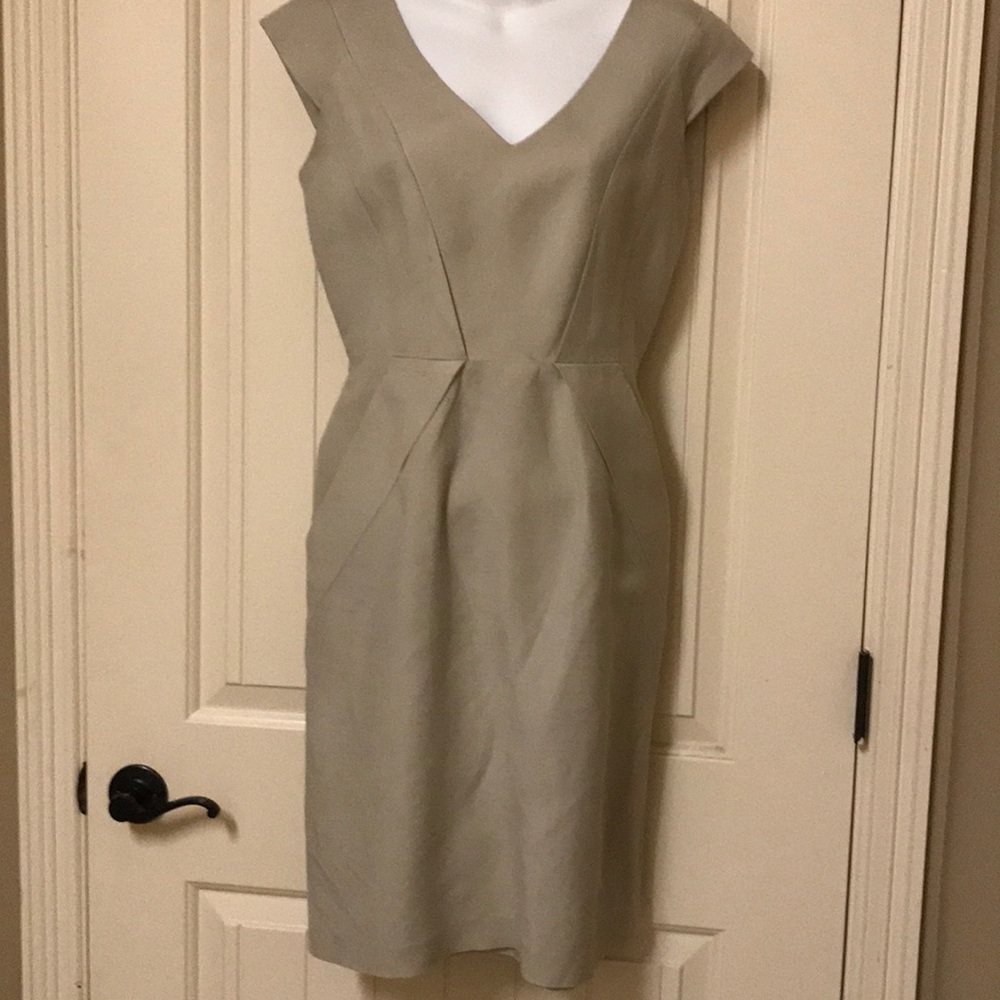 Calvin Klein Beautiful Taupe Linen/Rayon Dress